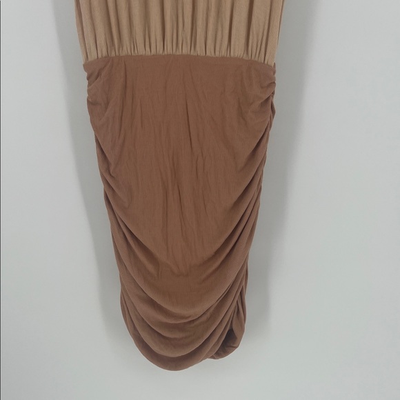 Ronny Kobo Collection Two-Tone Tan Midi Dress - Picture 5 of 11